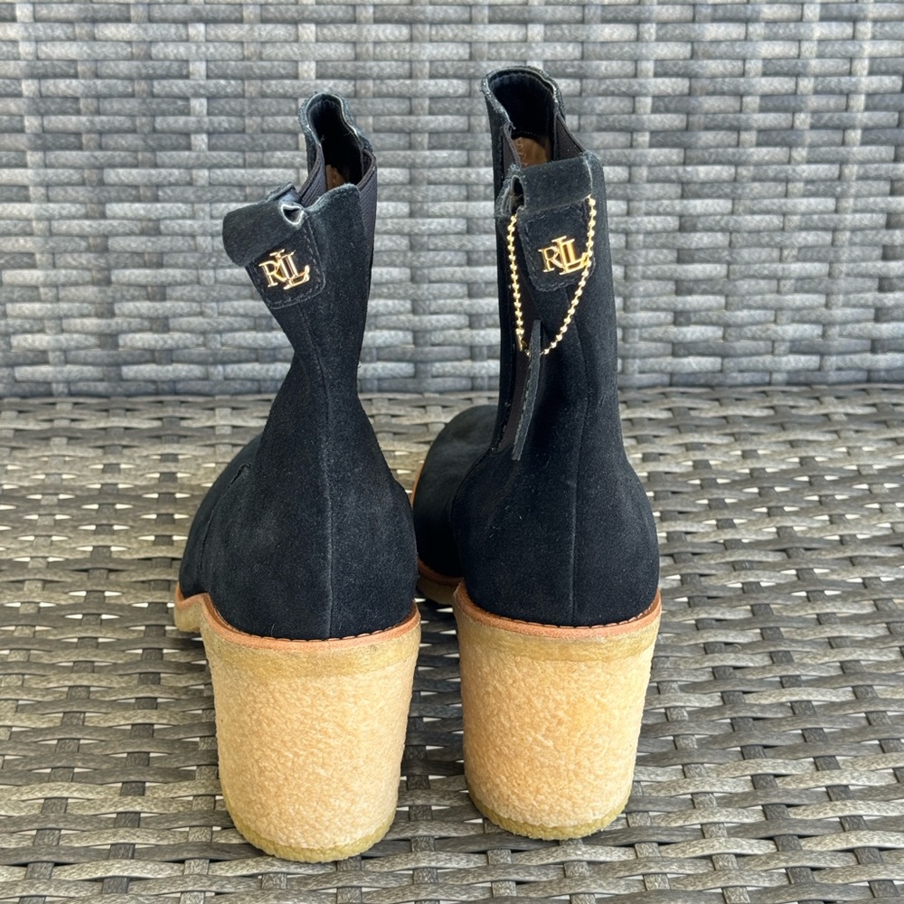 Ralph Lauren Black Suede Ankle Boots - Picture 6 of 16